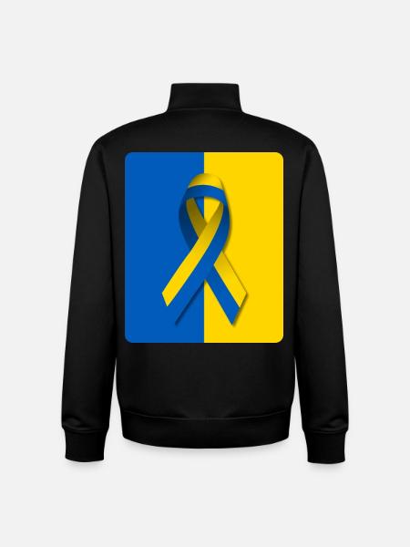 Ukraine Peace Loop Flag - Unisex Organic Zip Sweatshirt by Stanley/Stella - black