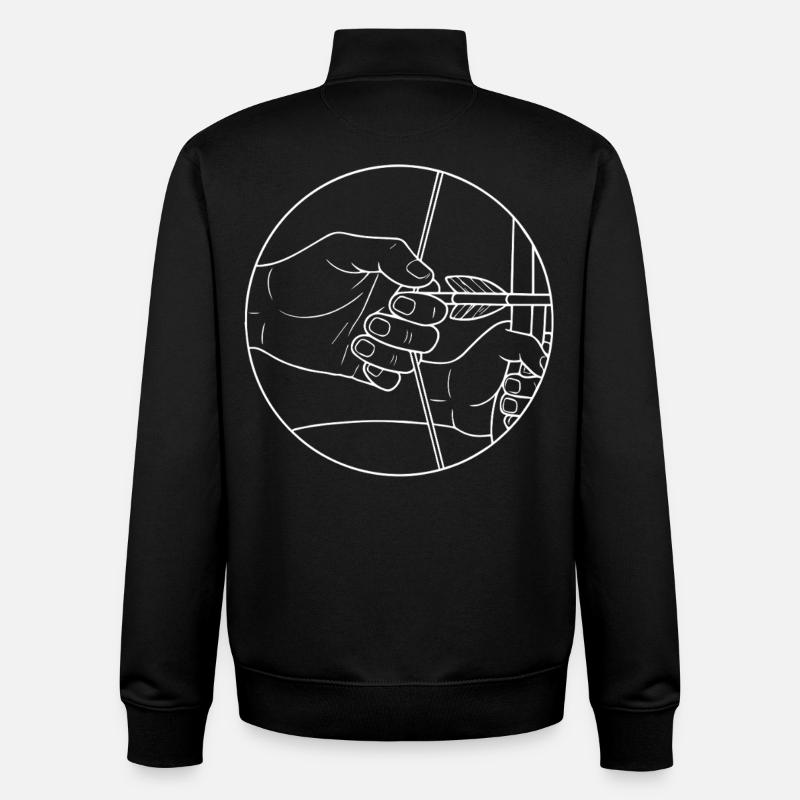 Bogenschießen Bogenschütze Ziel Design - Unisex Organic Zip Sweatshirt von Stanley/Stella - Schwarz