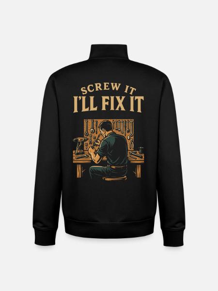 I Fix It Garage Mechanic Funny - Unisex Organic Zip Sweatshirt by Stanley/Stella - black