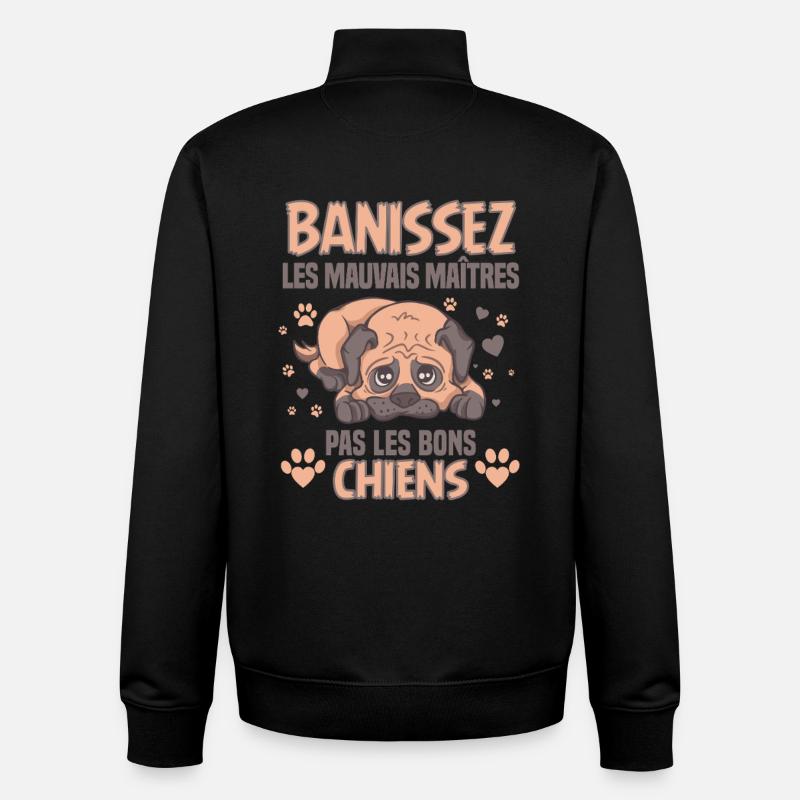 Elevage Canin Chiot Mignon Education - Sweat zippé unisexe en coton bio Stanley/Stella - noir