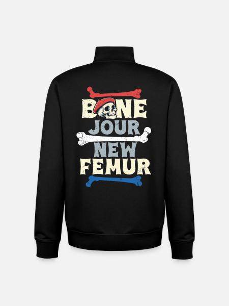 Beinbruch Gebrochener Oberschenkel Bone Jour - Unisex Organic Zip Sweatshirt von Stanley/Stella - Schwarz
