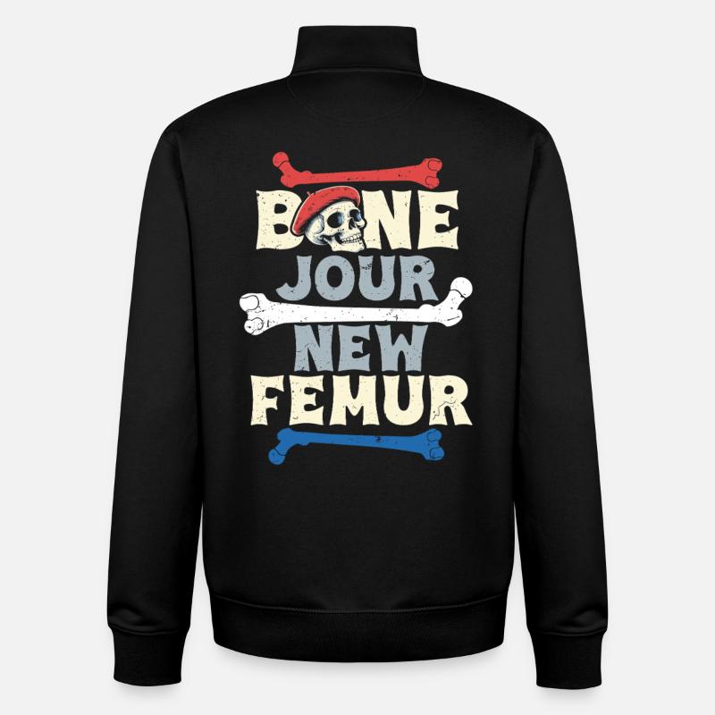 Beinbruch Gebrochener Oberschenkel Bone Jour - Unisex Organic Zip Sweatshirt von Stanley/Stella - Schwarz