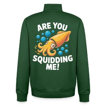 Playful sea design with octopus - Unisex Organic Zip Sweatshirt by Stanley/Stella - bottle green - Back - AI Model Male 185 dark (185cm)
