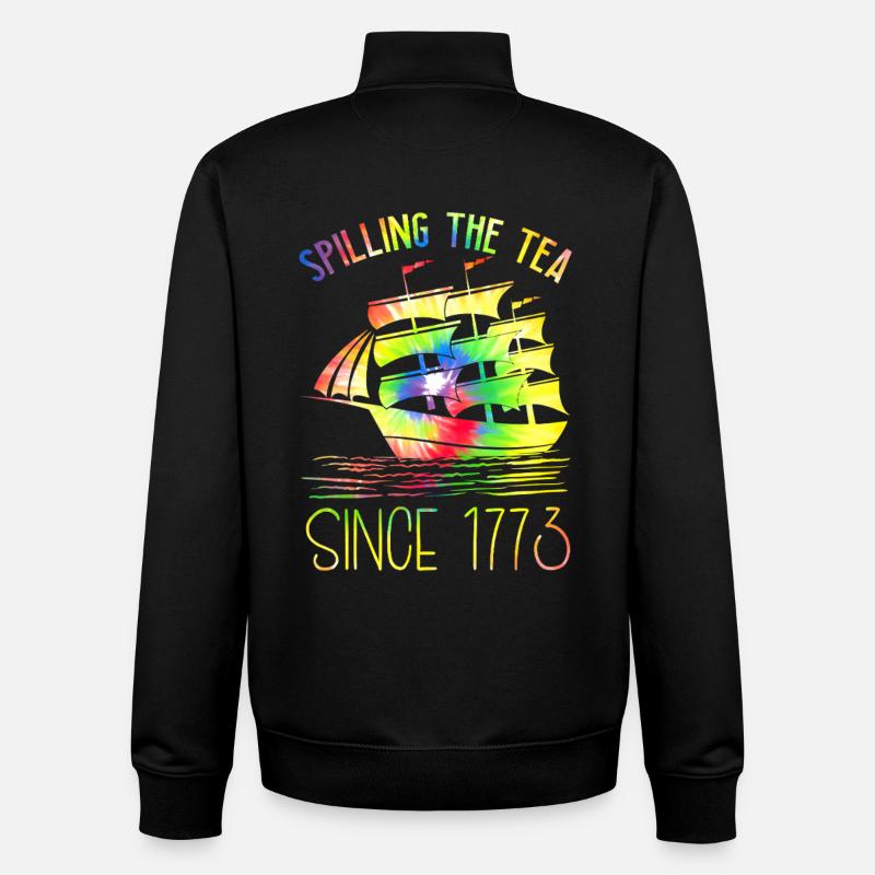 Geschiedenisleraar die de thee morst sinds 1773 - Sweat zippé unisexe en coton bio Stanley/Stella - noir