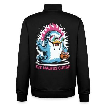 Walross Punk Rocker Halloween  - Unisex Organic Zip Sweatshirt von Stanley/Stella - Schwarz - Hinten - AI Model Male 185 light (185cm)