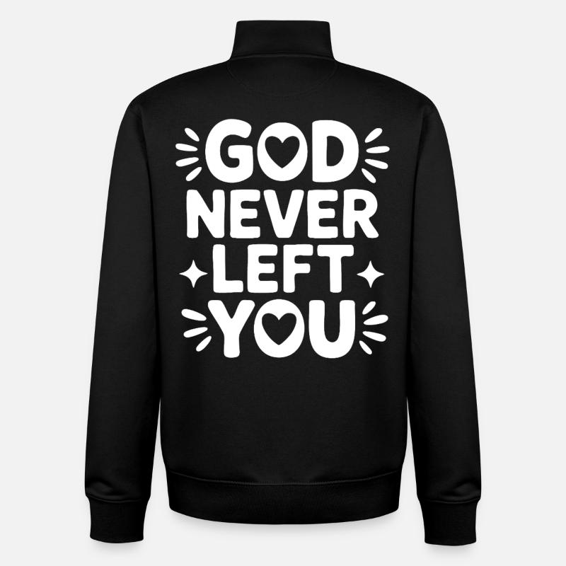 Dieu ne t'a jamais quitté - Sweat zippé unisexe en coton bio Stanley/Stella - noir