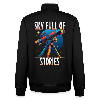 Astronomer Sterngucker Stargazer Sky Full Of Stories - Unisex Organic Zip Sweatshirt by Stanley/Stella - black - Back - AI Model Male 185 light (185cm)