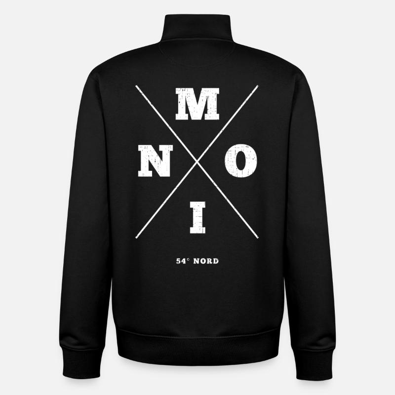 Conception maritime avec Moin 54°Nord - Sweat zippé unisexe en coton bio Stanley/Stella - noir