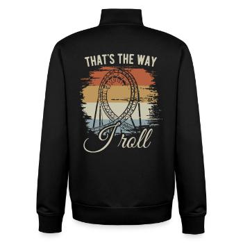 That's the way I roll - Achterbahn - Looping - Unisex Organic Zip Sweatshirt von Stanley/Stella - Schwarz - Hinten - AI Model Male 185 light (185cm)