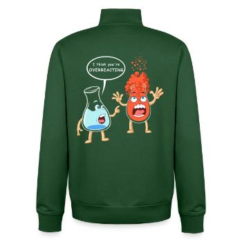 Microbiologie à réaction excessive - Sweat zippé unisexe en coton bio Stanley/Stella - vert bouteille - Dos - AI Model Male 185 dark (185cm)