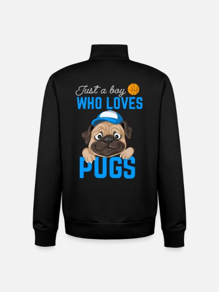 Pug for boys - Unisex Organic Zip Sweatshirt by Stanley/Stella - black