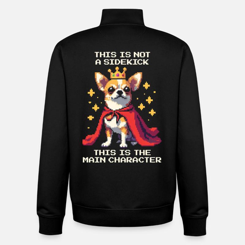 No Sidekick – Personnage principal | Chihuahua - Sweat zippé unisexe en coton bio Stanley/Stella - noir