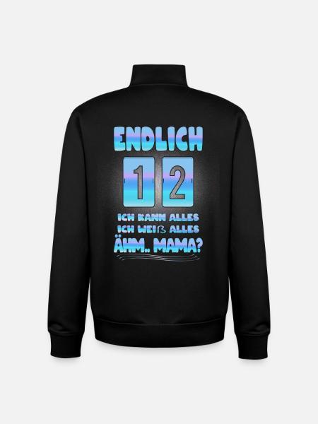 Cadeau d'anniversaire pour 12 ans - Sweat zippé unisexe en coton bio Stanley/Stella - noir