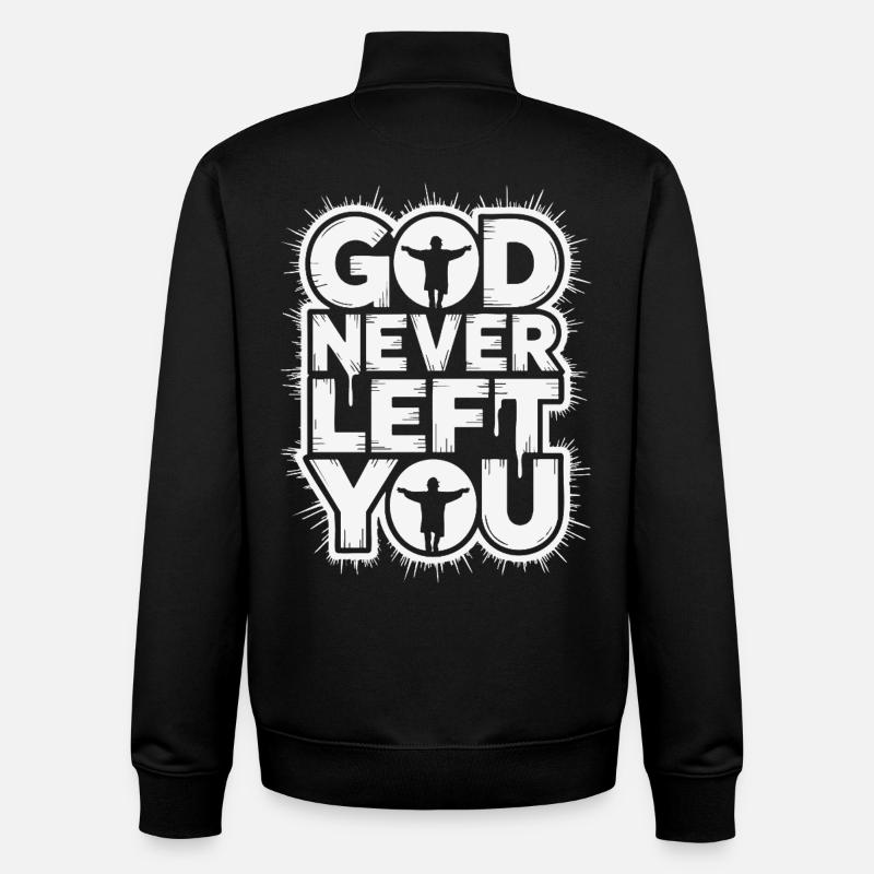 Dieu ne t'a jamais quitté - Sweat zippé unisexe en coton bio Stanley/Stella - noir