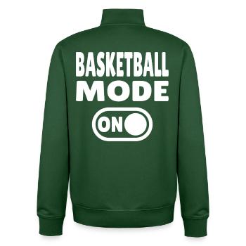 Mode basket-ball activé – Conception des joueurs et des supporters - Sweat zippé unisexe en coton bio Stanley/Stella - vert bouteille - Dos - AI Model Male 185 dark (185cm)