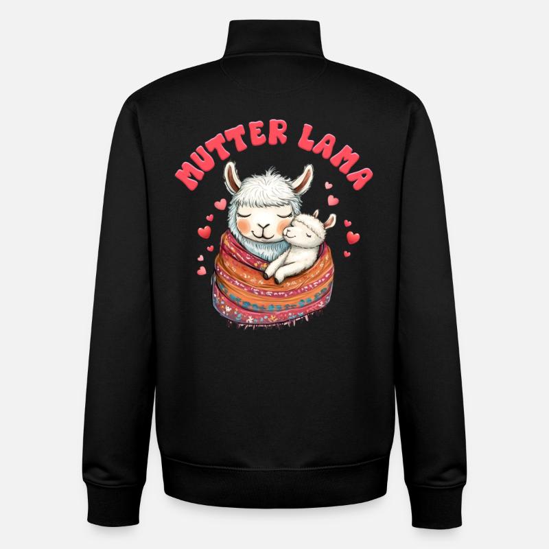 Bald Mama MAMA LLAMA MUTTER Lustiges - Unisex Organic Zip Sweatshirt von Stanley/Stella - Schwarz