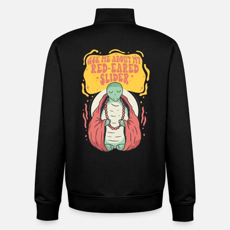 Red-eared Turtle - Unisex Organic Zip Sweatshirt by Stanley/Stella - black