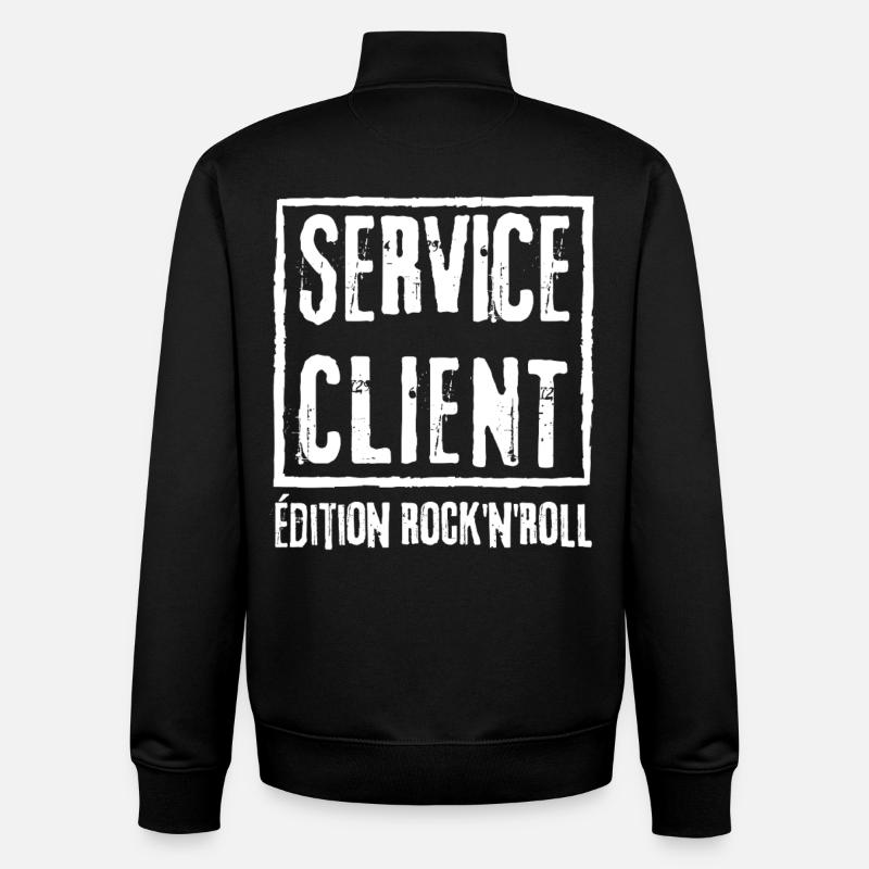 CUSTOMER SERVICE Rock N Roll Edition - Unisex Organic Zip Sweatshirt by Stanley/Stella - black