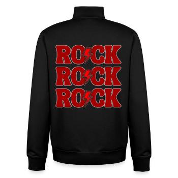 ROCK Trois Logos Rouge - Sweat zippé unisexe en coton bio Stanley/Stella - noir - Dos - AI Model Male 185 light (185cm)