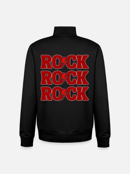 ROCK Three Red Logos - Unisex Organic Zip Sweatshirt by Stanley/Stella - black