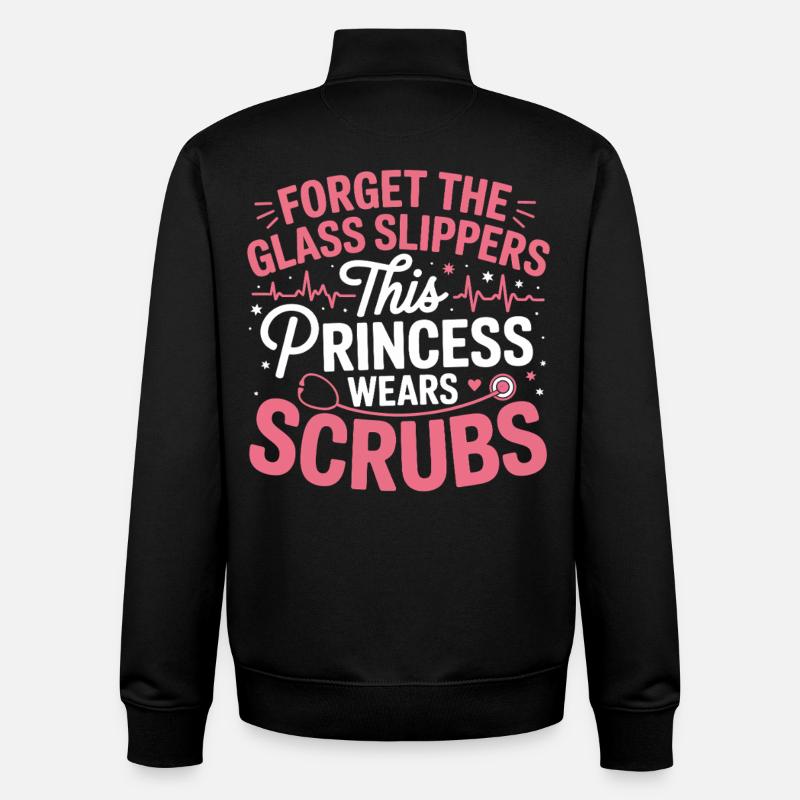 Prinzessin im Scrublook Zitat - Unisex Organic Zip Sweatshirt von Stanley/Stella - Schwarz