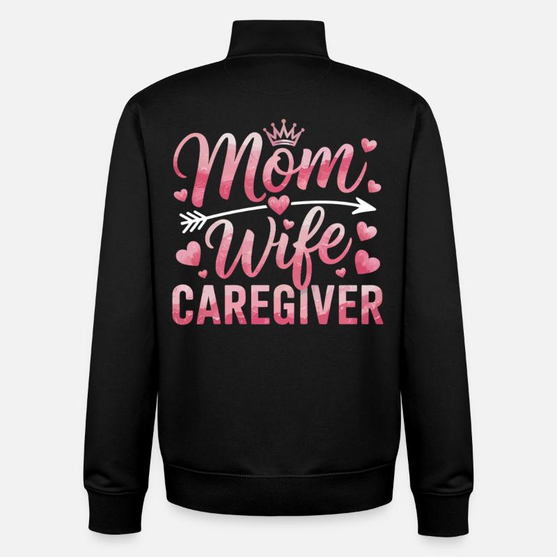 Motif cœur mère-fille - Sweat zippé unisexe en coton bio Stanley/Stella - noir