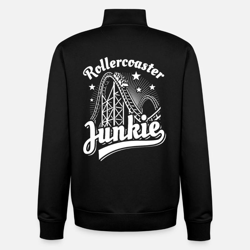 Rollercoaster Junkie - Roller Coaster - Boucle - Sweat zippé unisexe en coton bio Stanley/Stella - noir
