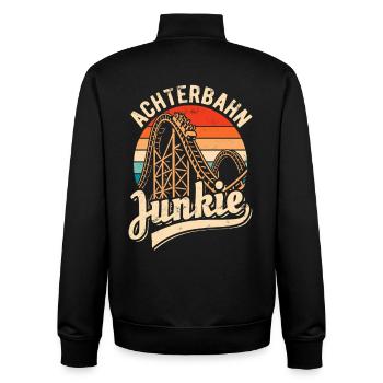 Achterbahn Junkie - Adrenalin Fan - Looping - Unisex Organic Zip Sweatshirt von Stanley/Stella - Schwarz - Hinten - AI Model Male 185 light (185cm)