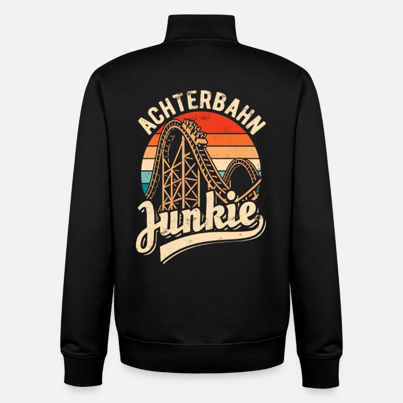 Achterbahn Junkie - Adrenalin Fan - Looping - Unisex Organic Zip Sweatshirt von Stanley/Stella - Schwarz