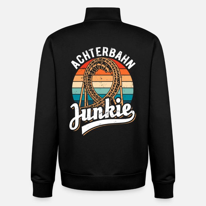 Roller Coaster Junkie - Looping - Unisex Organic Zip Sweatshirt by Stanley/Stella - black