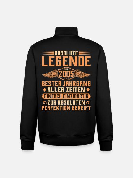 20th birthday - Legend since 2005 - Unisex Organic Zip Sweatshirt by Stanley/Stella - black