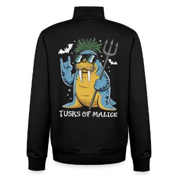Walross Punk Rocker Halloween  - Unisex Organic Zip Sweatshirt von Stanley/Stella - Schwarz - Hinten - AI Model Male 185 light (185cm)