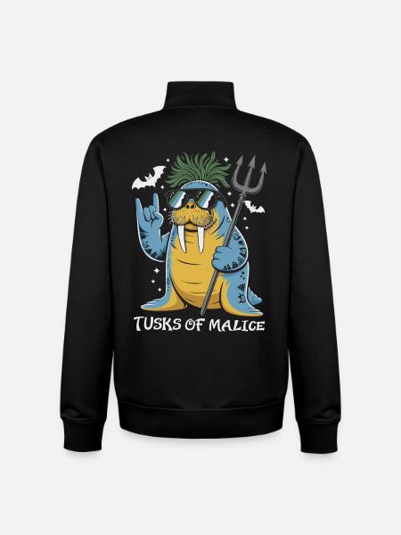 Walrus Punk Rocker Halloween - Unisex Organic Zip Sweatshirt by Stanley/Stella - black