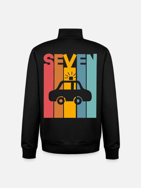 7th birthday police - Unisex Organic Zip Sweatshirt by Stanley/Stella - black
