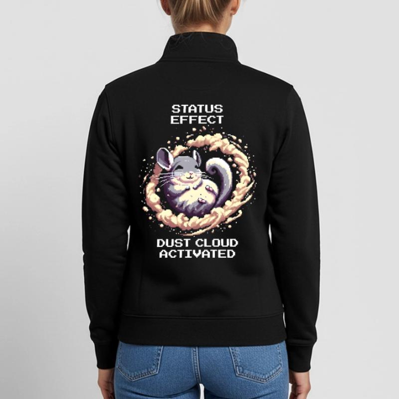 Status Effect: Dust Cloud Active | Chinchilla Unisex Organic Zip Sweatshirt by Stanley/Stella