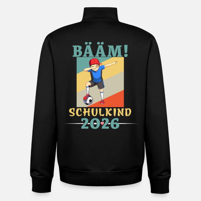 BÄÄM Schulkind 2026 Einschulung Fußball - Unisex Organic Zip Sweatshirt von Stanley/Stella - Schwarz