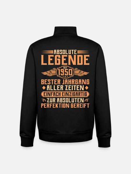 75th birthday - Legend since 1950 - Unisex Organic Zip Sweatshirt by Stanley/Stella - black