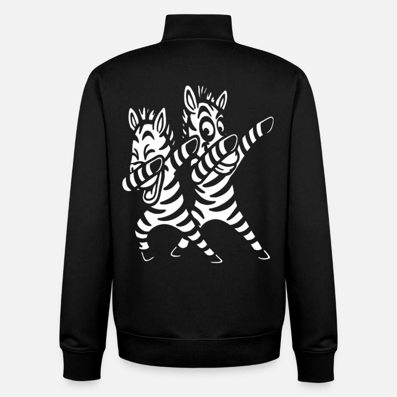 Dabbing Zebras Tanzen - Unisex Organic Zip Sweatshirt von Stanley/Stella - Schwarz