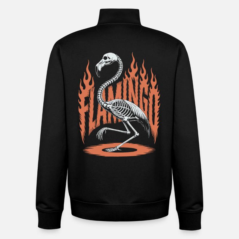 Flamingo Flammen Skelett Halloween - Unisex Organic Zip Sweatshirt von Stanley/Stella - Schwarz