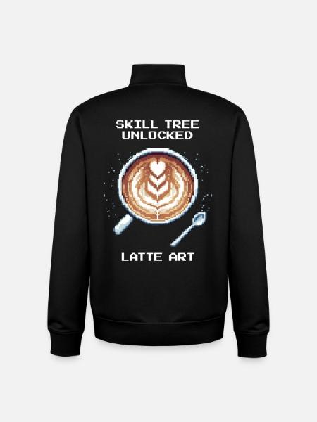 Skill tree unlocked: Latte Art | Barista - Unisex Organic Zip Sweatshirt by Stanley/Stella - black