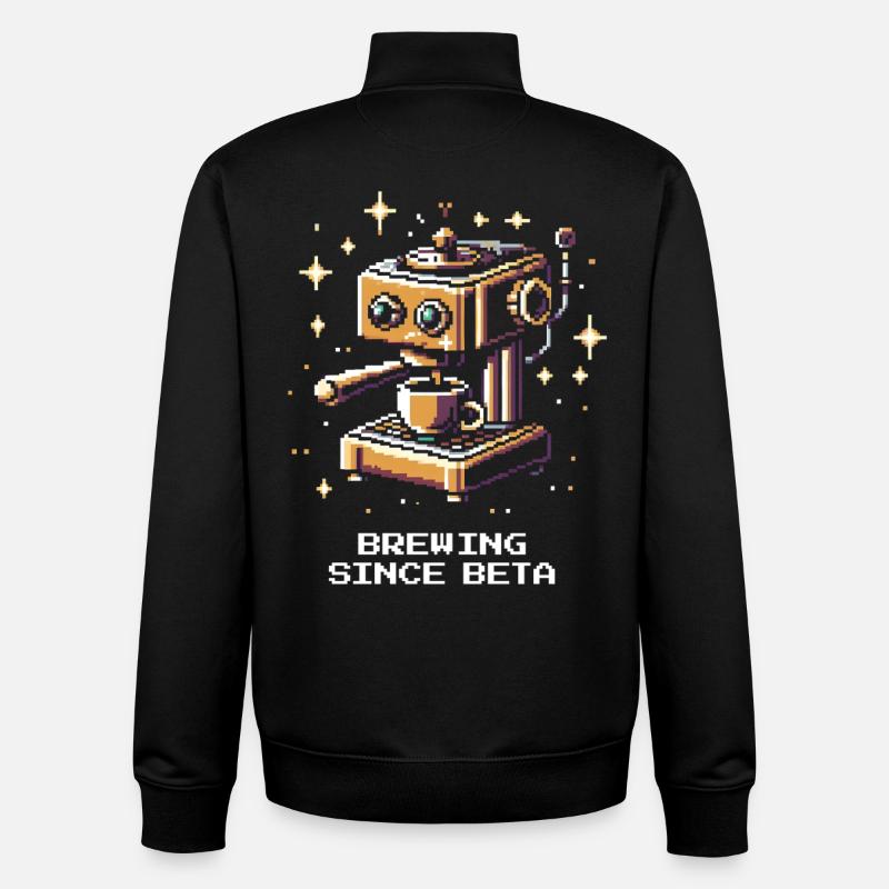 Brühen seit der Beta | Kaffee Barista - Unisex Organic Zip Sweatshirt von Stanley/Stella - Schwarz