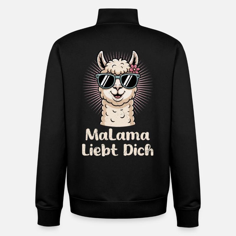 Bientôt maman MALAMA T'AIME Drôle - Sweat zippé unisexe en coton bio Stanley/Stella - noir