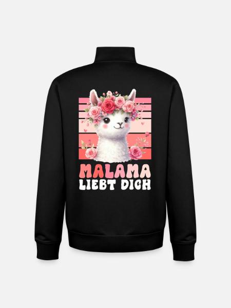 Expectant mother MALAMA LOVE Funny - Unisex Organic Zip Sweatshirt by Stanley/Stella - black
