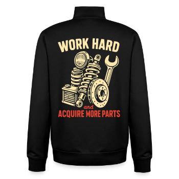 Work and car parts collecting garages craftsmen - Unisex Organic Zip Sweatshirt by Stanley/Stella - black - Back - AI Model Male 185 light (185cm)