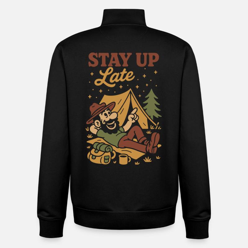 Drôle de camping camping-car ciel étoilé - Sweat zippé unisexe en coton bio Stanley/Stella - noir