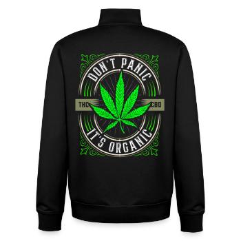 Weed Kiffen - Hashish Weed - Cannabis Smoking - Unisex Organic Zip Sweatshirt by Stanley/Stella - black - Back - AI Model Male 185 light (185cm)