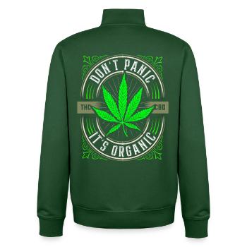 Weed Kiffen - Hashish Weed - Cannabis Smoking - Unisex Organic Zip Sweatshirt by Stanley/Stella - bottle green - Back - AI Model Male 185 dark (185cm)
