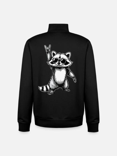 Raccoon rocks - Unisex Organic Zip Sweatshirt by Stanley/Stella - black