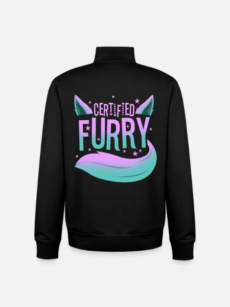 Certified furry - Unisex Organic Zip Sweatshirt by Stanley/Stella - black