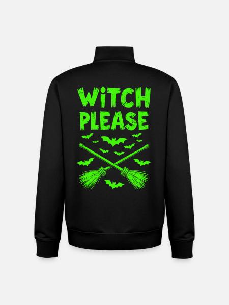 Witch Please – Halloween Witch Broom - Unisex Organic Zip Sweatshirt by Stanley/Stella - black